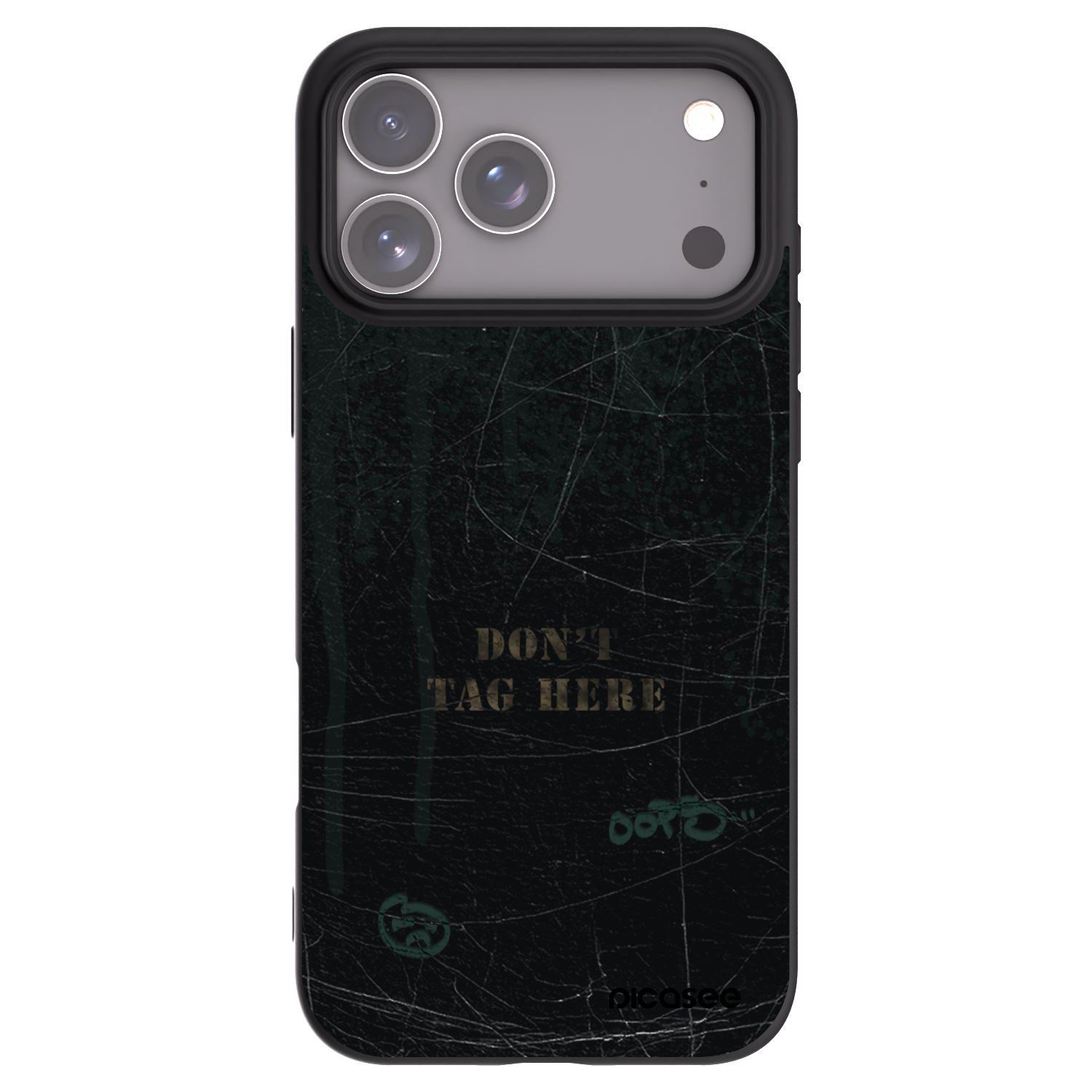 Picasee silikonowe czarne etui na Apple iPhone 17 Pro Max - DON´T TAG