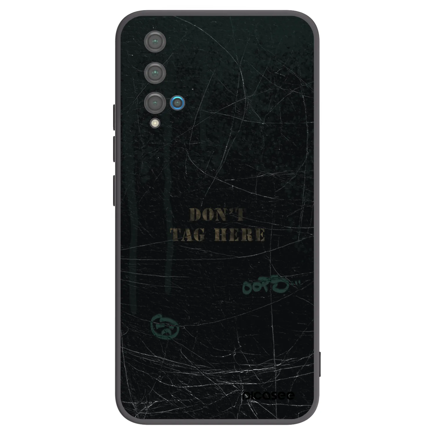 Picasee silikonowe czarne etui na Huawei Nova 5T - DON´T TAG