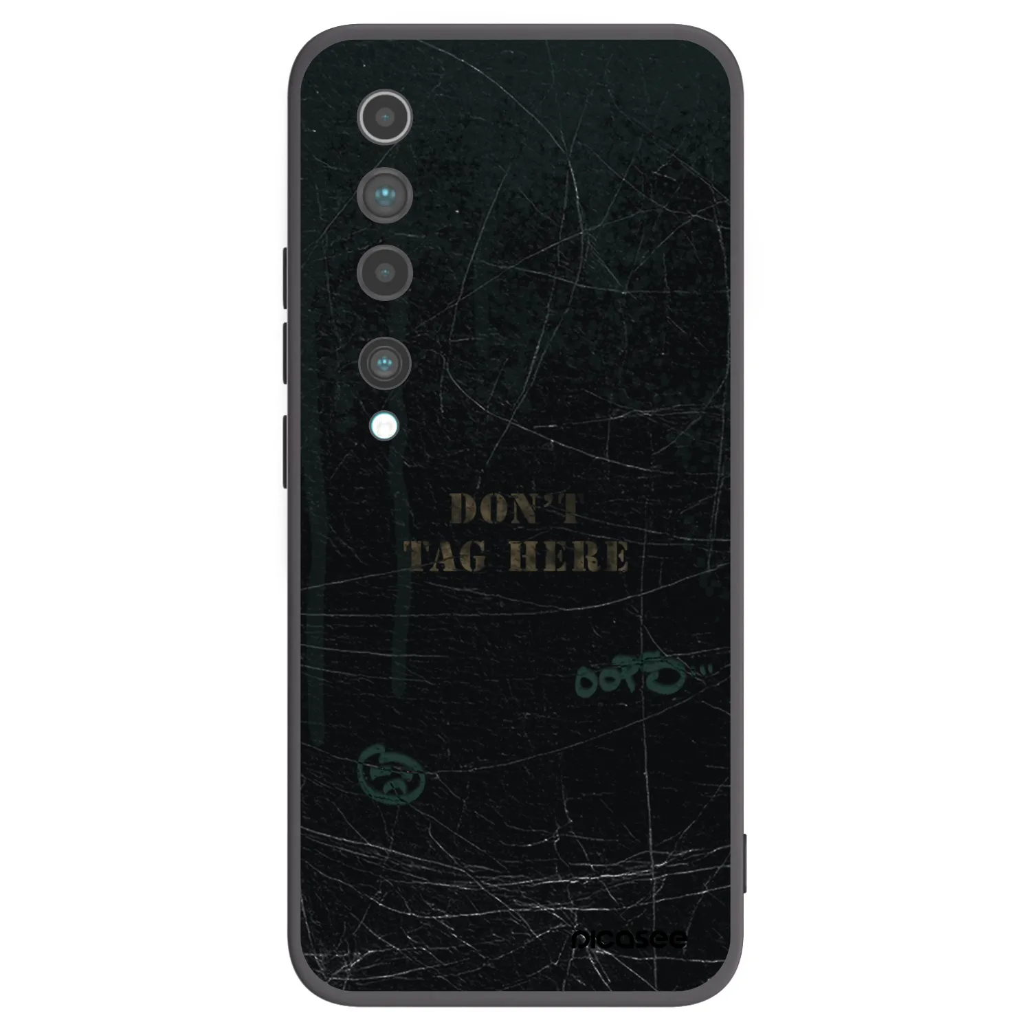 Picasee silikonowe czarne etui na Xiaomi Mi 10 - DON´T TAG