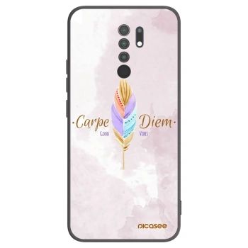 Picasee silikonowe czarne etui na Xiaomi Redmi 9 - Carpe Diem