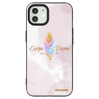 Picasee silikonowe czarne etui na Apple iPhone 12 Pro - Carpe Diem