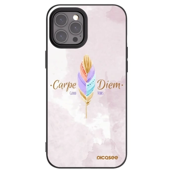 Picasee silikonowe czarne etui na Apple iPhone 12 Pro Max - Carpe Diem
