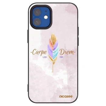 Picasee silikonowe czarne etui na Apple iPhone 12 mini - Carpe Diem