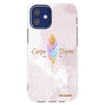 Picasee silikonowe przeźroczyste etui na Apple iPhone 12 mini - Carpe Diem