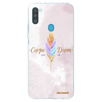 Picasee silikonowe przeźroczyste etui na Samsung Galaxy M11 - Carpe Diem