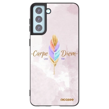Picasee silikonowe czarne etui na Samsung Galaxy S21+ 5G G996F - Carpe Diem