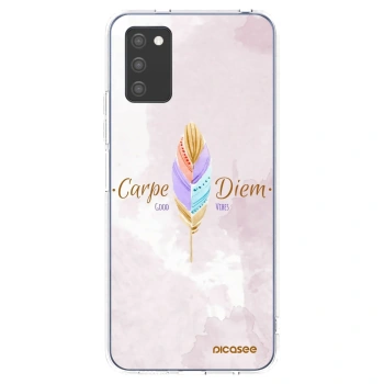 Picasee silikonowe przeźroczyste etui na Samsung Galaxy A02s A025G - Carpe Diem