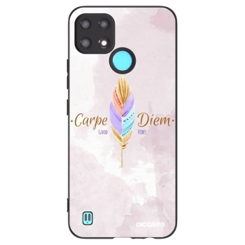 Picasee silikonowe czarne etui na Realme C21 - Carpe Diem