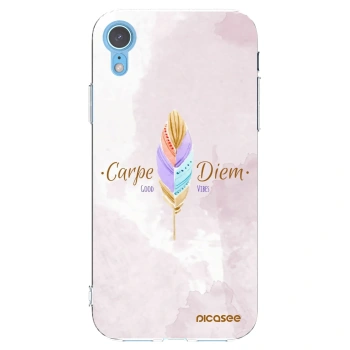 Picasee silikonowe przeźroczyste etui na Apple iPhone XR - Carpe Diem