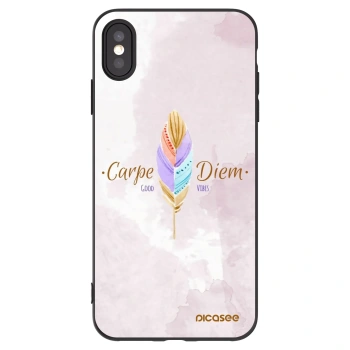 Picasee silikonowe czarne etui na Apple iPhone XS Max - Carpe Diem