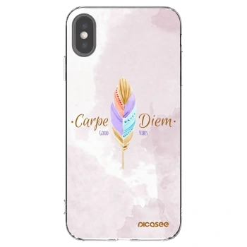 Picasee silikonowe przeźroczyste etui na Apple iPhone XS Max - Carpe Diem