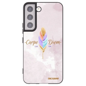 Picasee silikonowe czarne etui na Samsung Galaxy S22 5G - Carpe Diem