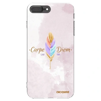 Picasee silikonowe przeźroczyste etui na Apple iPhone 7 Plus - Carpe Diem