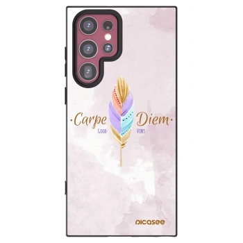 Picasee silikonowe czarne etui na Samsung Galaxy S22 Ultra 5G - Carpe Diem