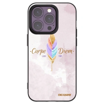 Picasee silikonowe czarne etui na Apple iPhone 14 Pro - Carpe Diem