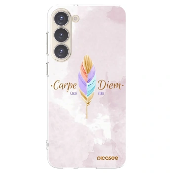 Picasee silikonowe przeźroczyste etui na Samsung Galaxy S23+ 5G - Carpe Diem