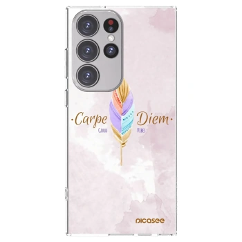 Picasee silikonowe przeźroczyste etui na Samsung Galaxy S23 Ultra 5G - Carpe Diem