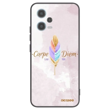 Picasee silikonowe czarne etui na Xiaomi Redmi Note 12 5G - Carpe Diem