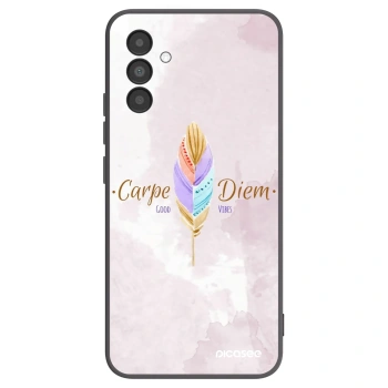 Picasee silikonowe czarne etui na Samsung Galaxy A04s A047F - Carpe Diem
