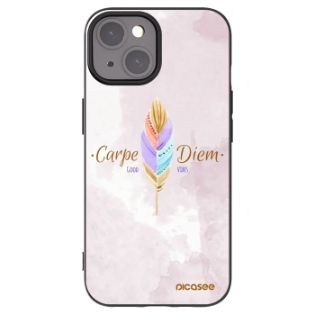 Picasee silikonowe czarne etui na Apple iPhone 15 - Carpe Diem