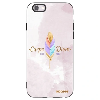 Picasee silikonowe czarne etui na Apple iPhone 6/6S - Carpe Diem