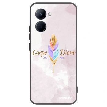 Picasee silikonowe czarne etui na Realme C33 (2023) - Carpe Diem