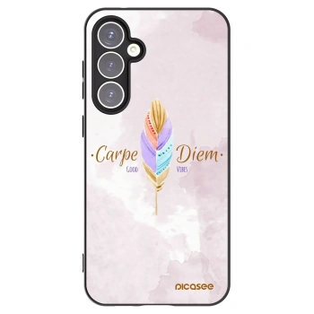 Picasee silikonowe czarne etui na Samsung Galaxy S23 FE S711B - Carpe Diem