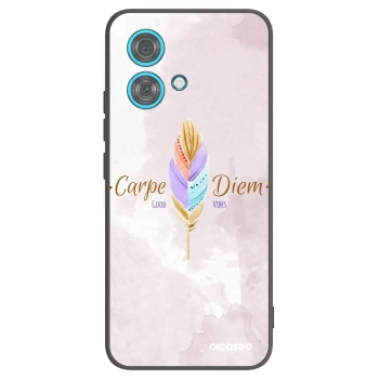 Picasee silikonowe czarne etui na Motorola Edge 40 Neo - Carpe Diem