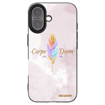 Picasee silikonowe czarne etui na Apple iPhone 16 - Carpe Diem