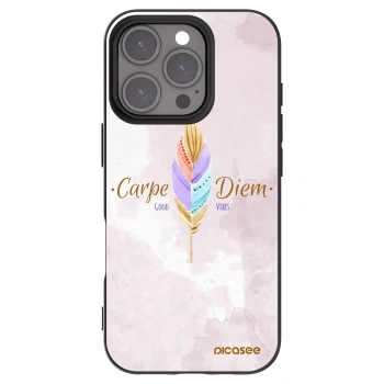 Picasee silikonowe czarne etui na Apple iPhone 16 Pro - Carpe Diem