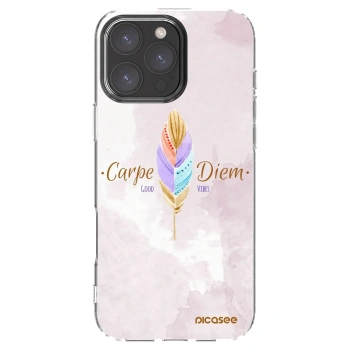 Picasee silikonowe przeźroczyste etui na Apple iPhone 16 Pro Max - Carpe Diem