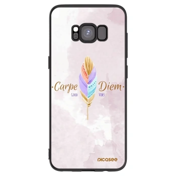 Picasee silikonowe czarne etui na Samsung Galaxy S8 G950F - Carpe Diem