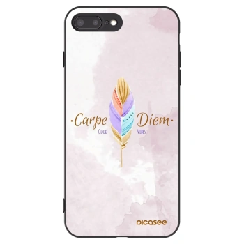 Picasee silikonowe czarne etui na Apple iPhone 8 Plus - Carpe Diem