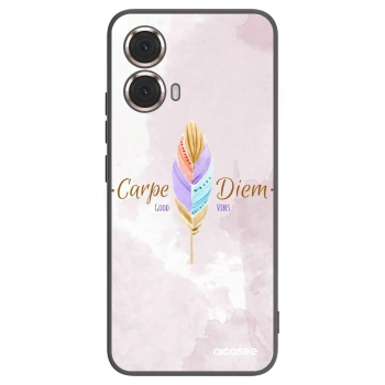 Picasee silikonowe czarne etui na Motorola Moto G85 - Carpe Diem