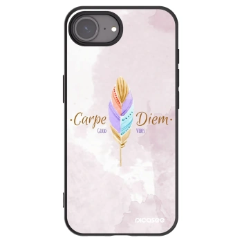 Picasee silikonowe czarne etui na Apple iPhone 16e - Carpe Diem