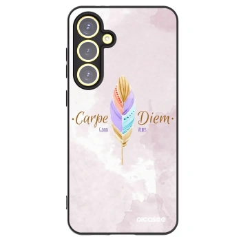 Picasee silikonowe czarne etui na Samsung Galaxy S24 FE S721B - Carpe Diem