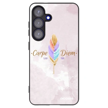 Picasee silikonowe czarne etui na Samsung Galaxy S25 5G - Carpe Diem