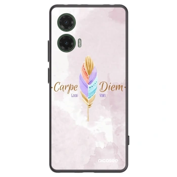 Picasee silikonowe czarne etui na Motorola Moto G35 5G - Carpe Diem