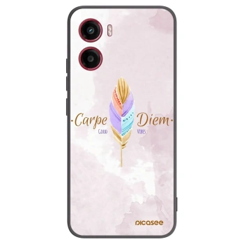 Picasee silikonowe czarne etui na Motorola Moto G05 - Carpe Diem
