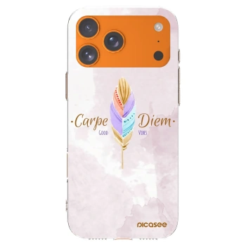 Picasee silikonowe przeźroczyste etui na Apple iPhone 17 Pro Max - Carpe Diem