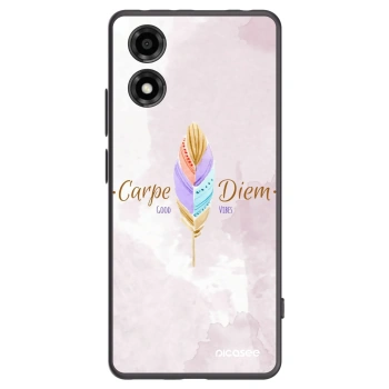 Picasee silikonowe czarne etui na Motorola Moto E14 - Carpe Diem