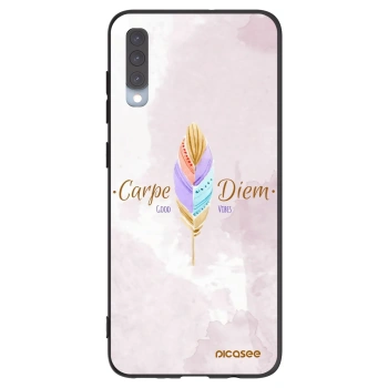 Picasee silikonowe czarne etui na Samsung Galaxy A70 A705F - Carpe Diem
