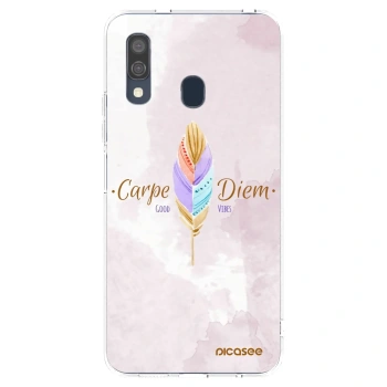 Picasee silikonowe przeźroczyste etui na Samsung Galaxy A40 A405F - Carpe Diem