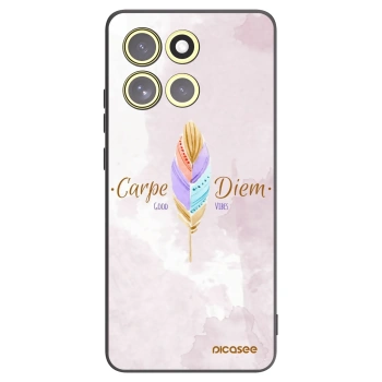 Picasee silikonowe czarne etui na Motorola Moto G86 5G - Carpe Diem