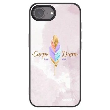 Picasee silikonowe czarne etui na Apple iPhone 17e - Carpe Diem