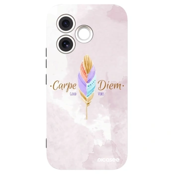 Picasee silikonowe czarne etui na Honor 600 Lite - Carpe Diem