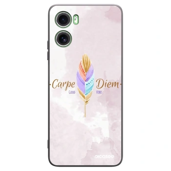 Picasee silikonowe czarne etui na Motorola Moto G06 - Carpe Diem
