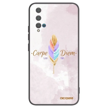 Picasee silikonowe czarne etui na Huawei Nova 5T - Carpe Diem
