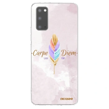 Picasee silikonowe przeźroczyste etui na Samsung Galaxy S20 G980F - Carpe Diem