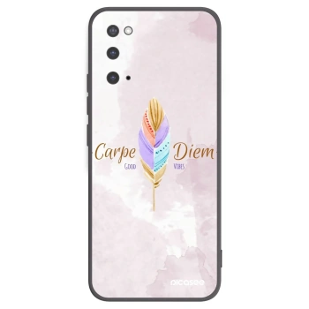 Picasee silikonowe czarne etui na Samsung Galaxy S20 G980F - Carpe Diem